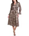 Julia Jordan Satin Midi Dress In Brown