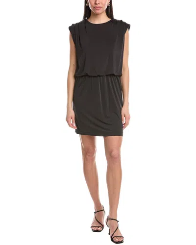 Julia Jordan Shoulder Pleat Minidress In Black