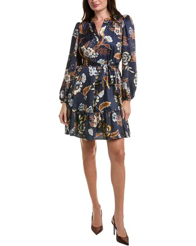 Julia Jordan Satin Print Mini Dress In Multi