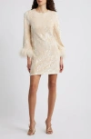 Julia Jordan Sequin Embellished Minidress In Nude