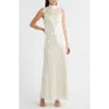 Julia Jordan Sequin Embellished Sleeveless Evening Dress In White