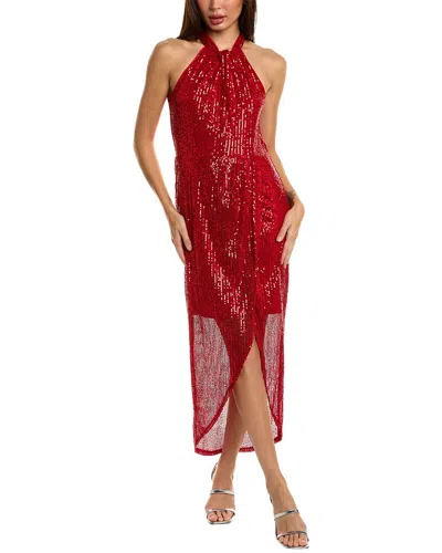 Julia Jordan Sequin Midi Dress In Red
