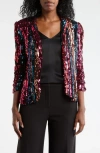 Julia Jordan Sequin Stripe Blazer In Multi