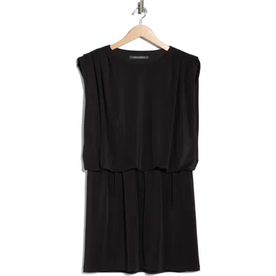 Julia Jordan Shoulder Pleat Minidress In Black