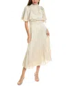 Julia Jordan Flutter Sleeve Pleated Midi Dress In White