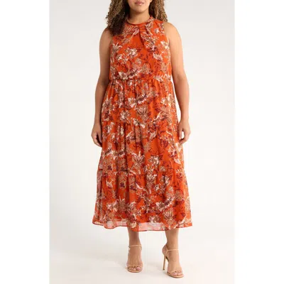 Julia Jordan Sleeveless Mock Neck Maxi Dress In Multi