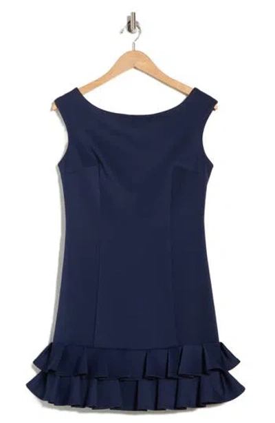 Julia Jordan Sleeveless Ruffle Hem Dress In Blue