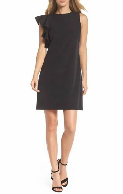 Julia Jordan Sleeveless Ruffle Short Cocktail Sheath Dress In Black