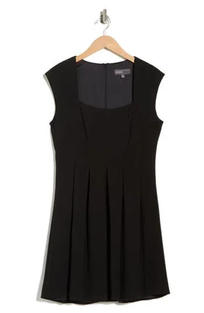 Julia Jordan Square Neck Flare Minidress In Black