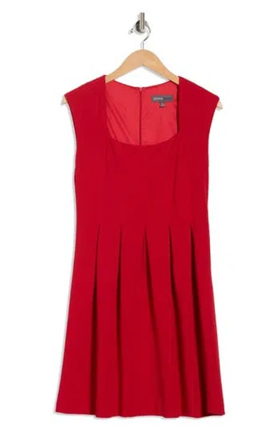Julia Jordan Square Neck Flare Minidress In Red