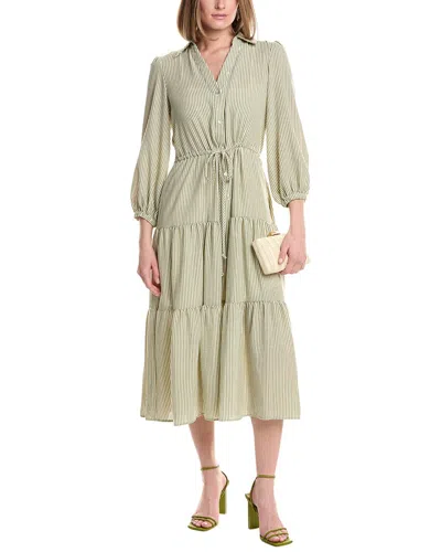 Julia Jordan Stripe Maxi Shirtdress In Green