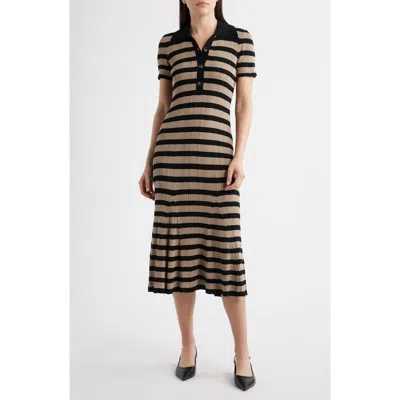 Julia Jordan Stripe Variegate Rib Midi Sweater Dress In Multi