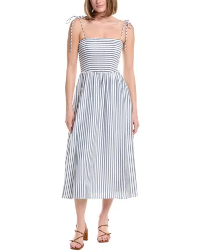 Julia Jordan Striped Seersucker Midi Dress In Multi