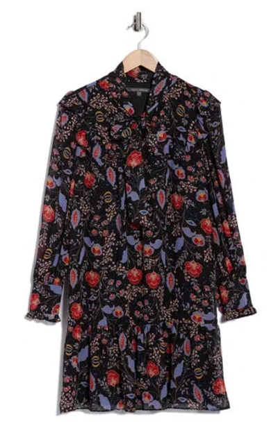 Julia Jordan Tie Neck Long Sleeve Dress In Black