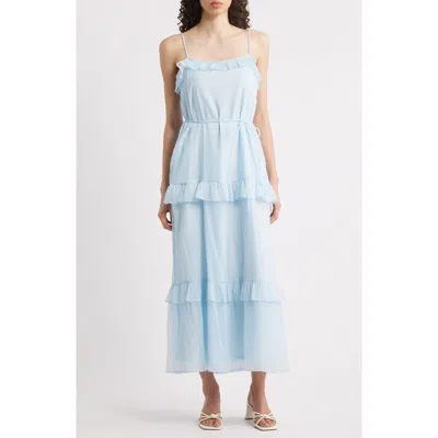 JULIA JORDAN JULIA JORDAN TIE STRAP TIERED MIDI DRESS