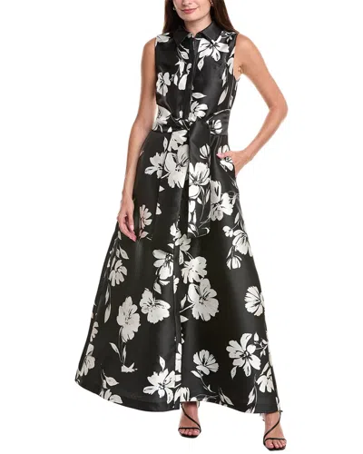 Julia Jordan Tie Waist Shirt Gown In Multi