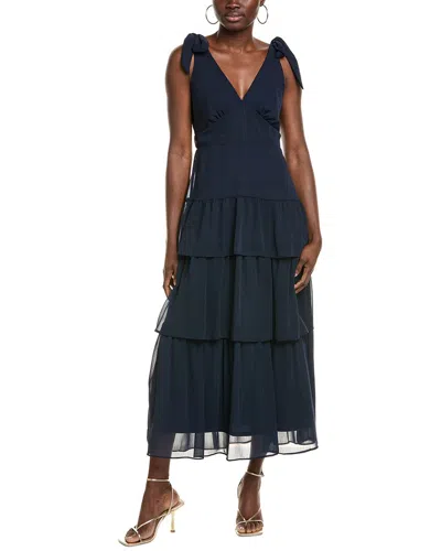 Julia Jordan Tiered Chiffon Midi Dress In Blue