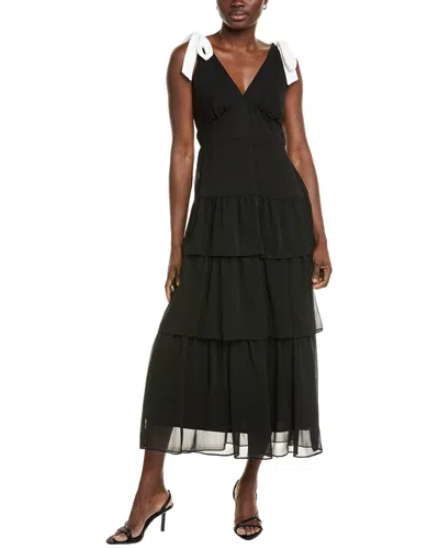 Julia Jordan Tiered Midi Dress In Black
