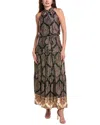 Julia Jordan Tiered Satin Maxi Dress In Brown