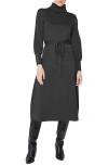 Julia Jordan Turtleneck Long Sleeve Midi Dress In Black
