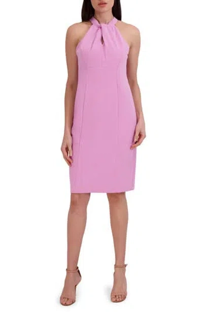 Julia Jordan Twist Neck Sheath Dress In Pink