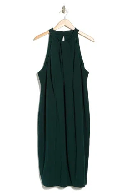 Julia Jordan Twist Neck Sleeveless Sheath Dress In Pine