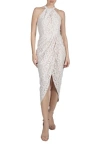 JULIA JORDAN JULIA JORDAN TWIST NECK TULIP HEM HIGH-LOW DRESS