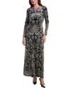 Julia Jordan Velvet Maxi Dress In Multi