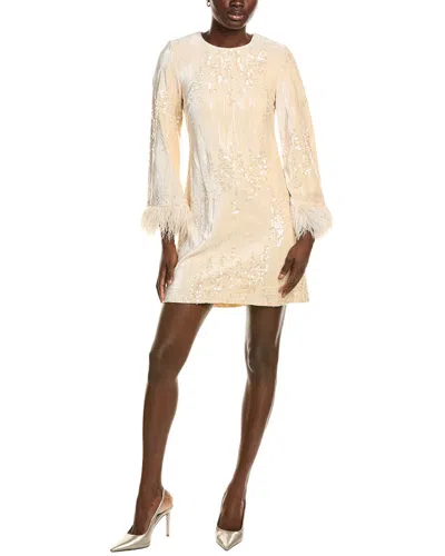 Julia Jordan Velvet Sequin Mini Dress In White
