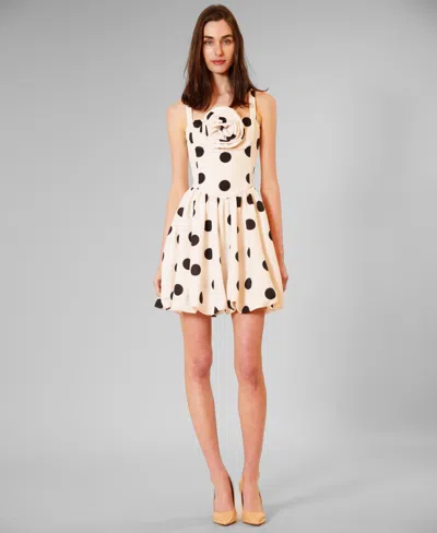 Julia Jordan Women's Basque Waist Square Neck Short Dress In Neutral