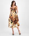 Julia Jordan Floral Off-the-shoulder Cocktail Dress In Animal Print