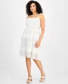 Julia Jordan Women's Clip-dot Tie-strap Midi Dress In Ivory