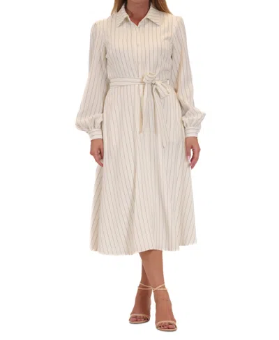 Julia Jordan Women's Collared Button-front Belted Shirtdress In Ivory