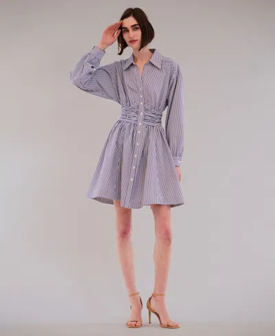 Julia Jordan Women's Collared Short Shirt Dress In Blue