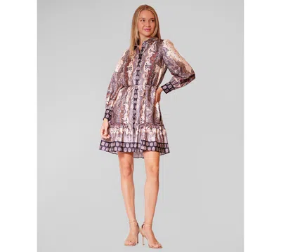 Julia Jordan Women's Collared Tiered Shirt Dress In Multi