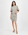 Julia Jordan Boucle Shift Dress In Multi