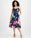 Julia Jordan Abstract Floral Cocktail Dress In Navy Multi
