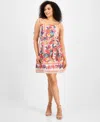 Julia Jordan Tie Shoulder Mini Dress In White,mult