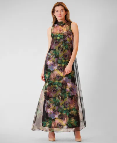Julia Jordan Women's Halter Neck Satin Overlay Dress In Multi