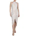 Julia Jordan Twist Neck Tulip Hem High-low Dress In Ivory,nude
