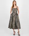 Julia Jordan Women's Leopard Safari Jacquard Midi Dress In Multi