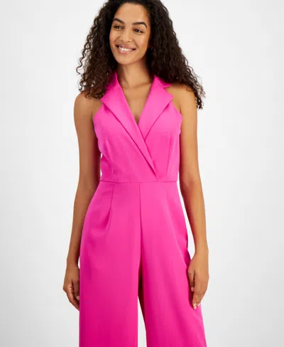 Julia Jordan Women's Notched-collar Jumpsuit In Fuchsia