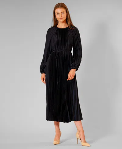 Julia Jordan Women's Pleated Long-sleeve Dress In Black