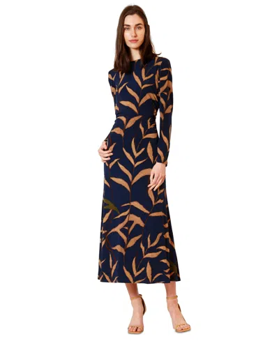 Julia Jordan Women's Printed Long-sleeve Dress In Blue