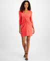 Julia Jordan Twist-front Mini Dress In Coral Reef