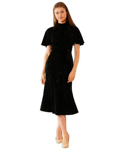 Julia Jordan Women's Short-sleeve Midi Dress In Black