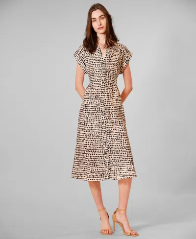 Julia Jordan Women's Short-sleeve V-neck Midi Dress In Blue