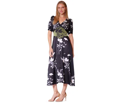 Julia Jordan Women's Short-sleeve Midi Dress In Black