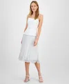 Julia Jordan Mix Media Sleeveless Midi Dress In White