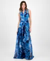 Julia Jordan Floral Sleeveless Organza Gown